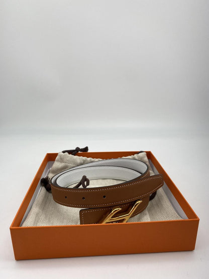 【新品同様】エルメス HERMES ベルトバックル 《HDN》 &レザーベルト(キット)  24 mm 管理番号：9159