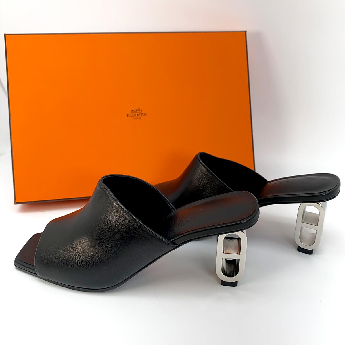 【近全新】爱马仕 Chaine d'Ancre Iconic 60 凉鞋，黑色，38 码，参考编号：9167