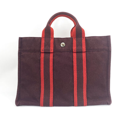 爱马仕 Foul Tote PM 手提包，帆布，波尔多红，参考编号：9211