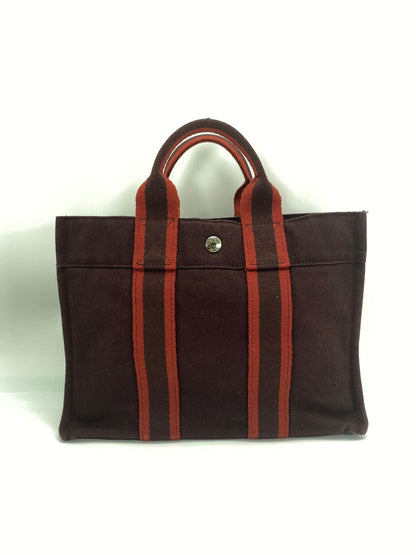 爱马仕 Foul Tote PM 手提包，帆布，波尔多红，参考编号：9211