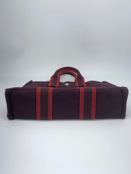 爱马仕 Foul Tote PM 手提包，帆布，波尔多红，参考编号：9211