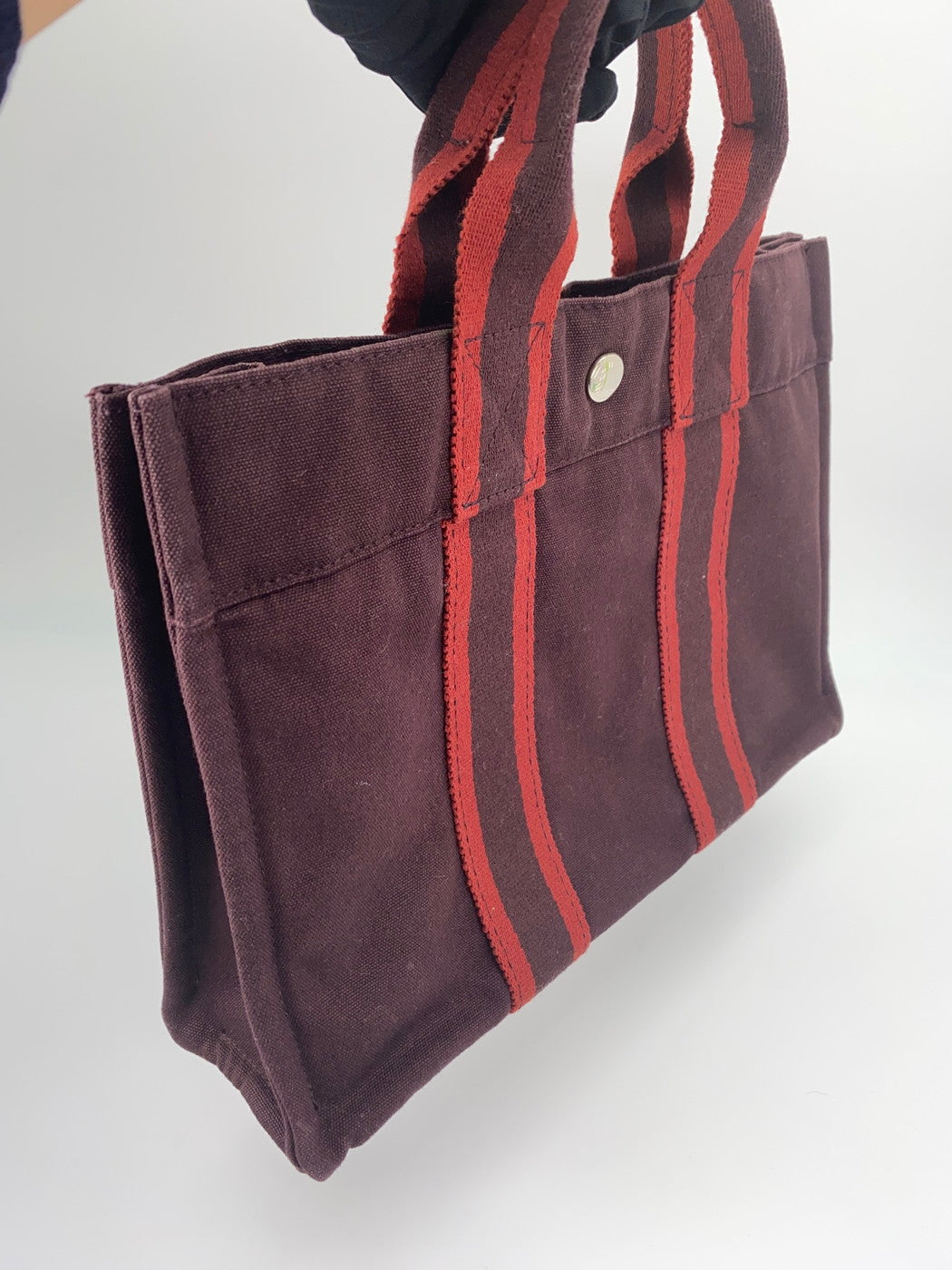 爱马仕 Foul Tote PM 手提包，帆布，波尔多红，参考编号：9211