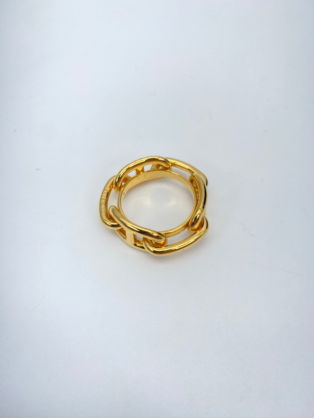 爱马仕 Chaine d'Ancre 丝巾戒指，金色，GP 控制编号：9224