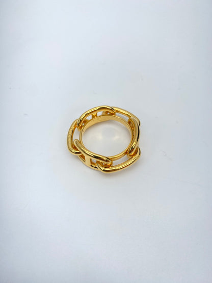 爱马仕 Chaine d'Ancre 丝巾戒指，金色，GP 控制编号：9224