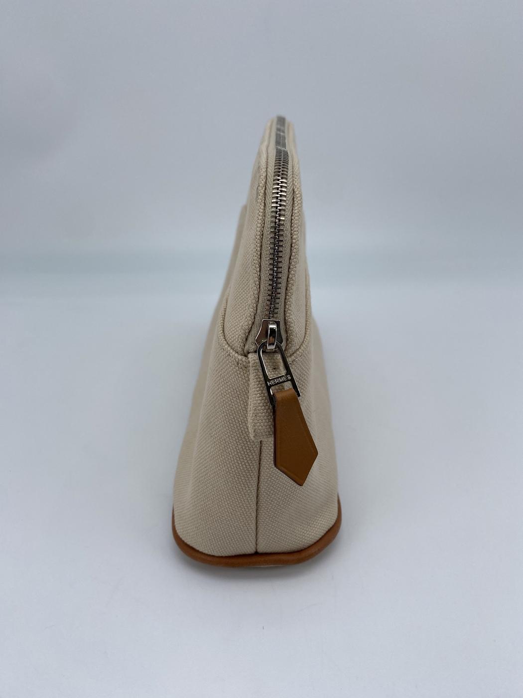 爱马仕 Bolide PM 迷你化妆包 米色/银色 Bolide 迷你化妆包 棉质天然米色 参考编号：9269