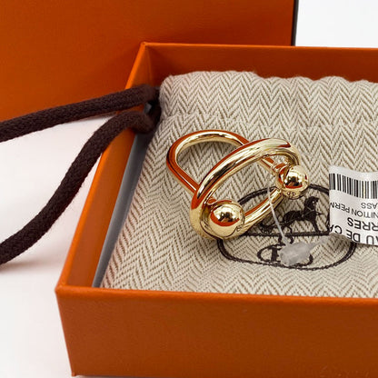 HERMES エルメス Satellite サテライト スカーフリング ゴールド 管理番号：9375