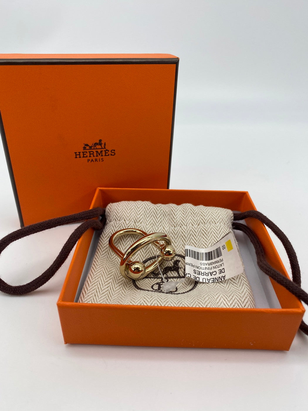 HERMES エルメス Satellite サテライト スカーフリング ゴールド 管理番号：9375