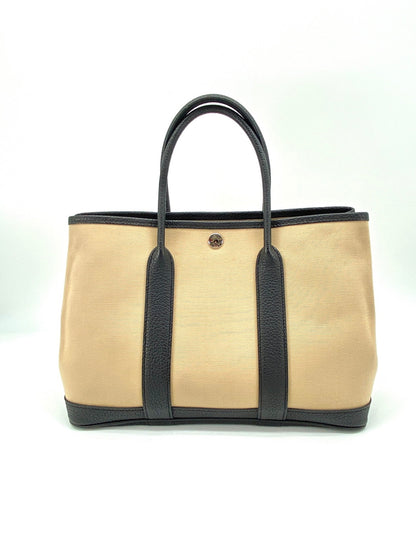 エルメス HERMES ガーデンパーティ 30 TPM トートバッグ トワルミリタリー ネゴンダ トレンチ ベージュ 管理番号：9400