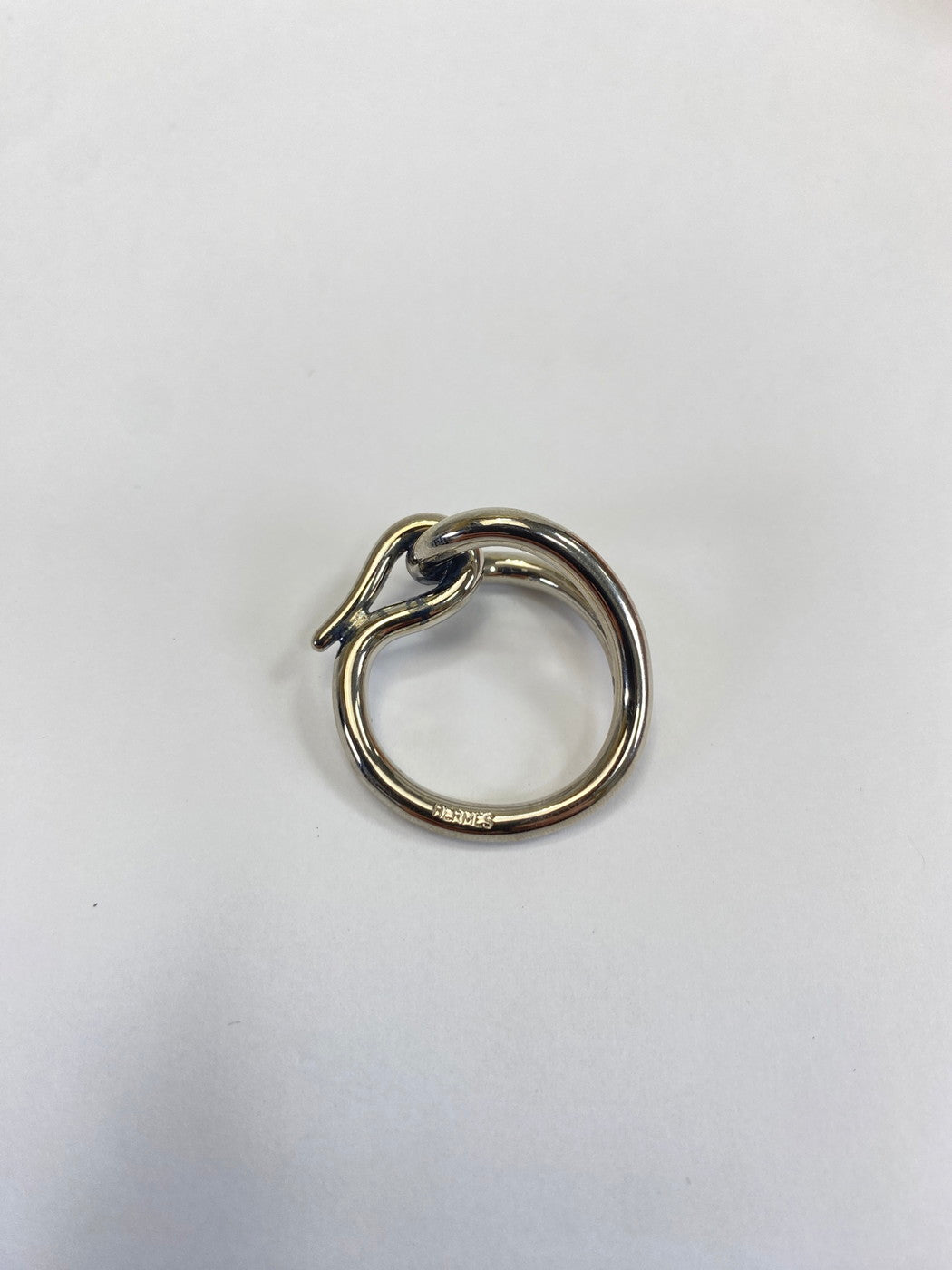 爱马仕 Jumbo Hook 丝巾环，银色，带盒，参考编号：9544