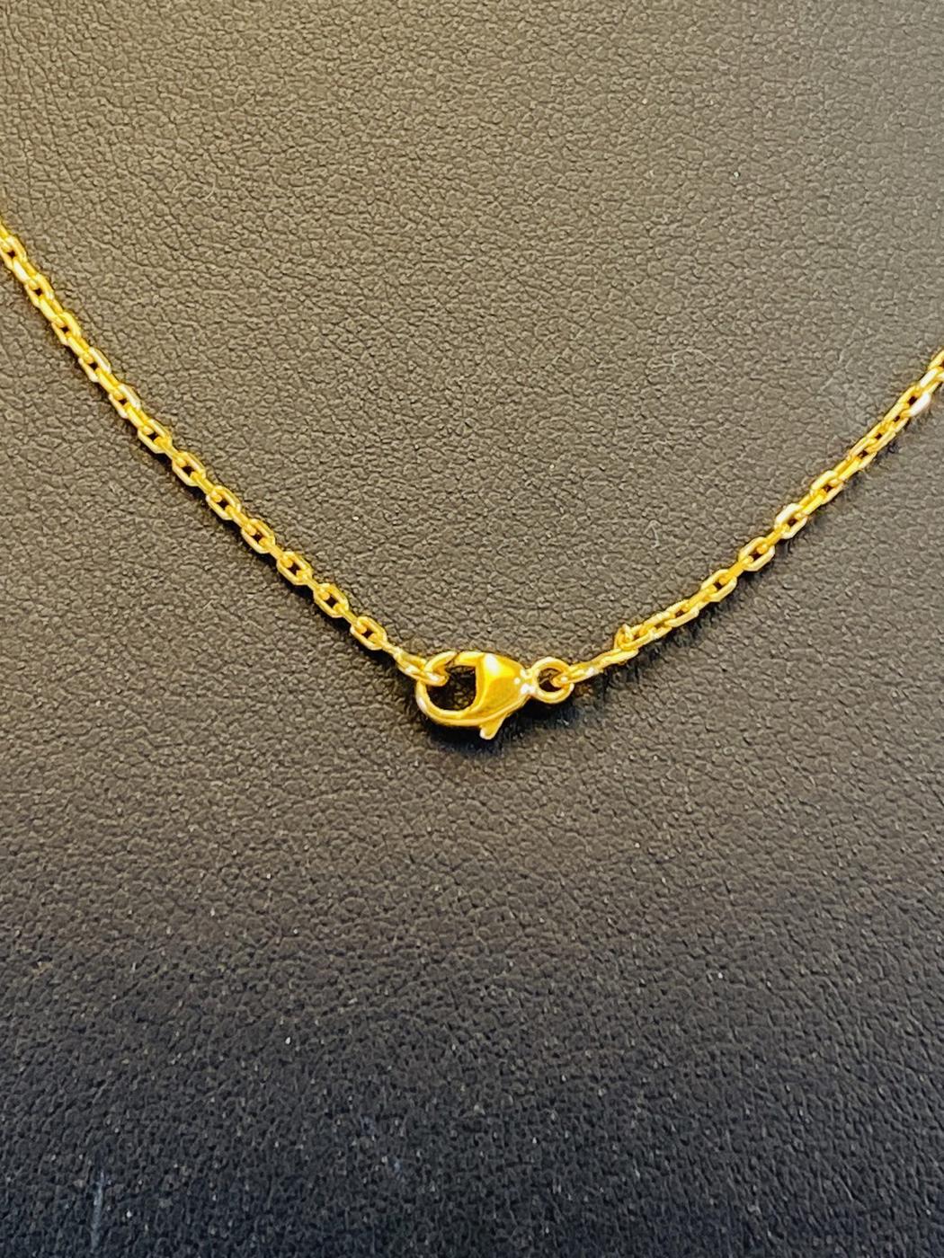 爱马仕 HERMES 项链 O'Maillon 吊坠 Chaine d'Ancre 船锚链 棕色 金色 型号：9563