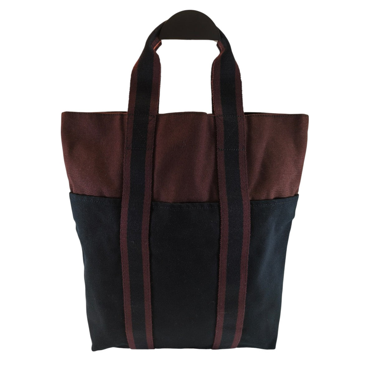 爱马仕 Hermès Foul Tou Cabas 帆布双色波尔多黑托特包 参考编号：9692