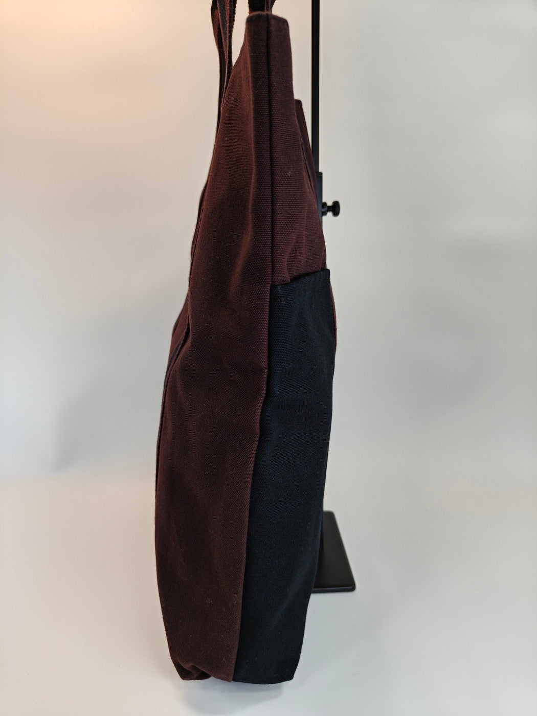 爱马仕 Hermès Foul Tou Cabas 帆布双色波尔多黑托特包 参考编号：9692