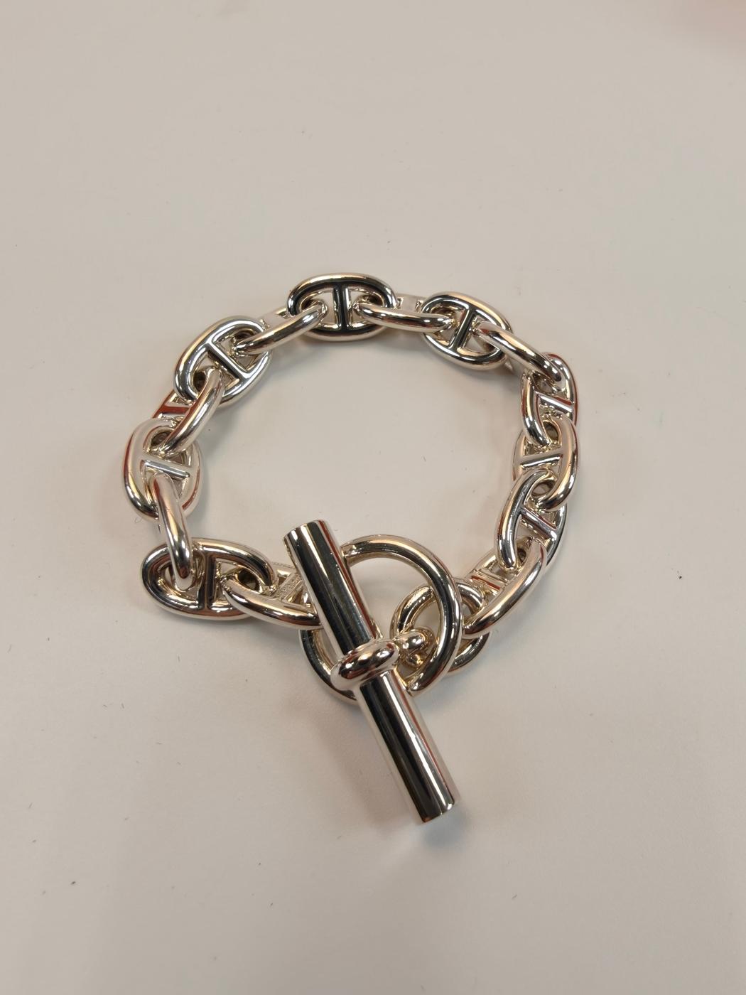 爱马仕 Chaine d'Ancre MM 15链节手链，SV925银材质。参考编号：9909。