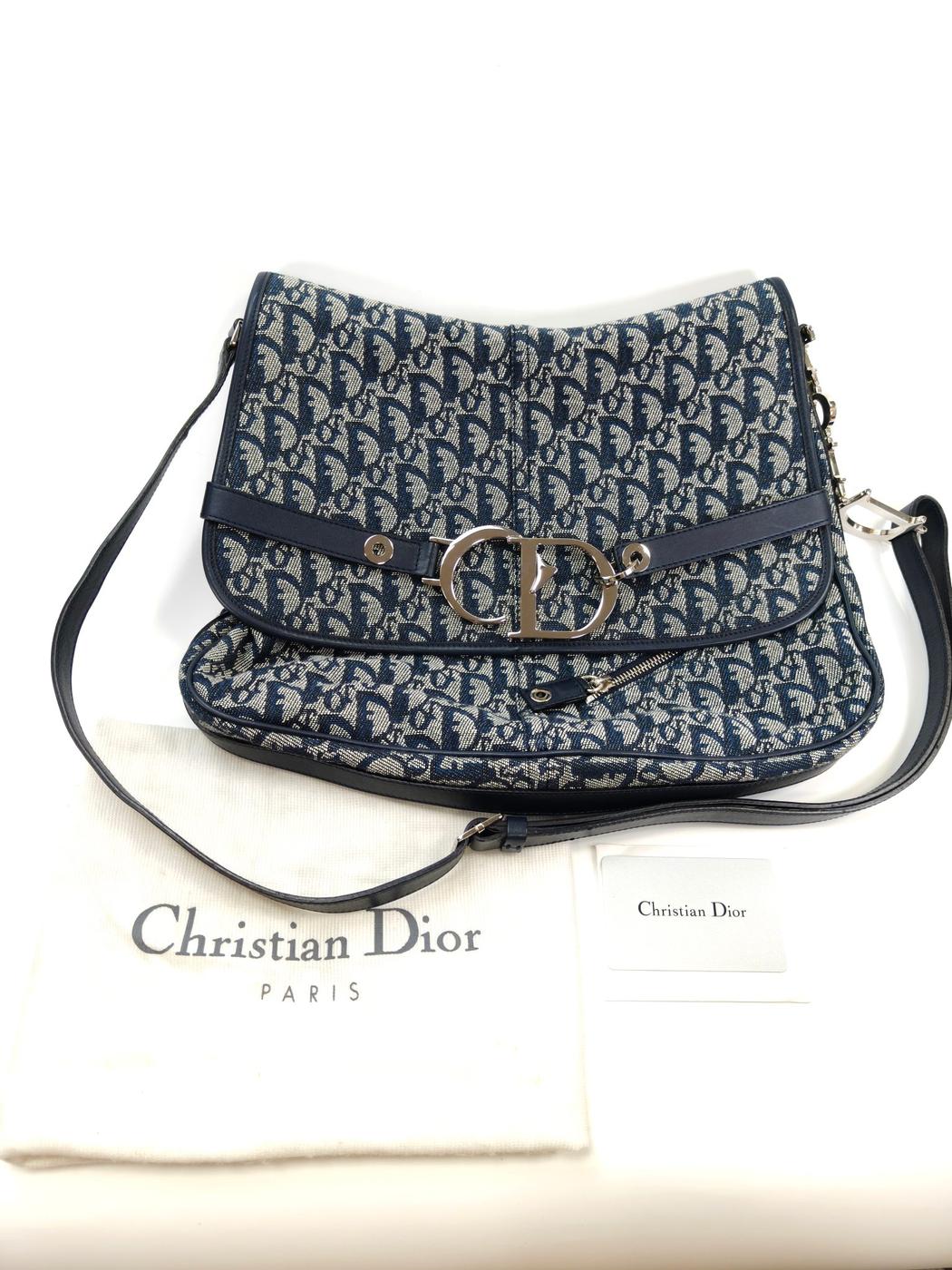 Christian Dior クリスチャン ディオール トロッター ショルダーバッグ 斜め掛け ネイビー 管理番号：10032