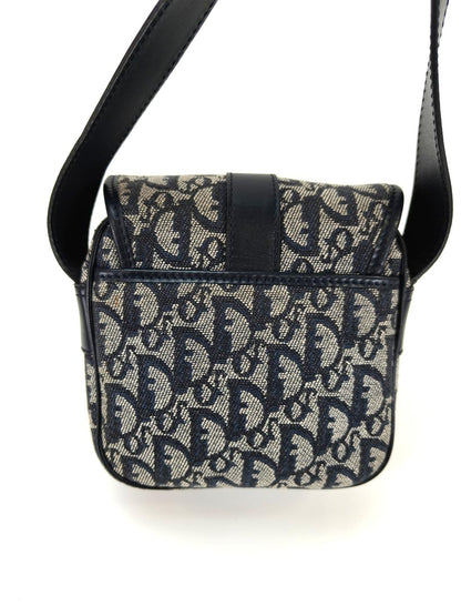 Dior ディオール ショルダーバッグ トロッター 総柄 レザー キャンバス ブラック 管理番号：10116