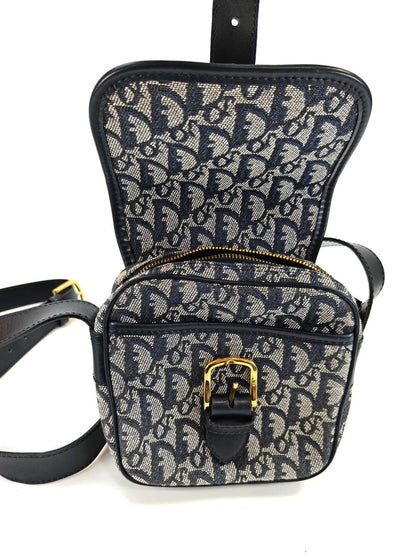 Dior ディオール ショルダーバッグ トロッター 総柄 レザー キャンバス ブラック 管理番号：10116