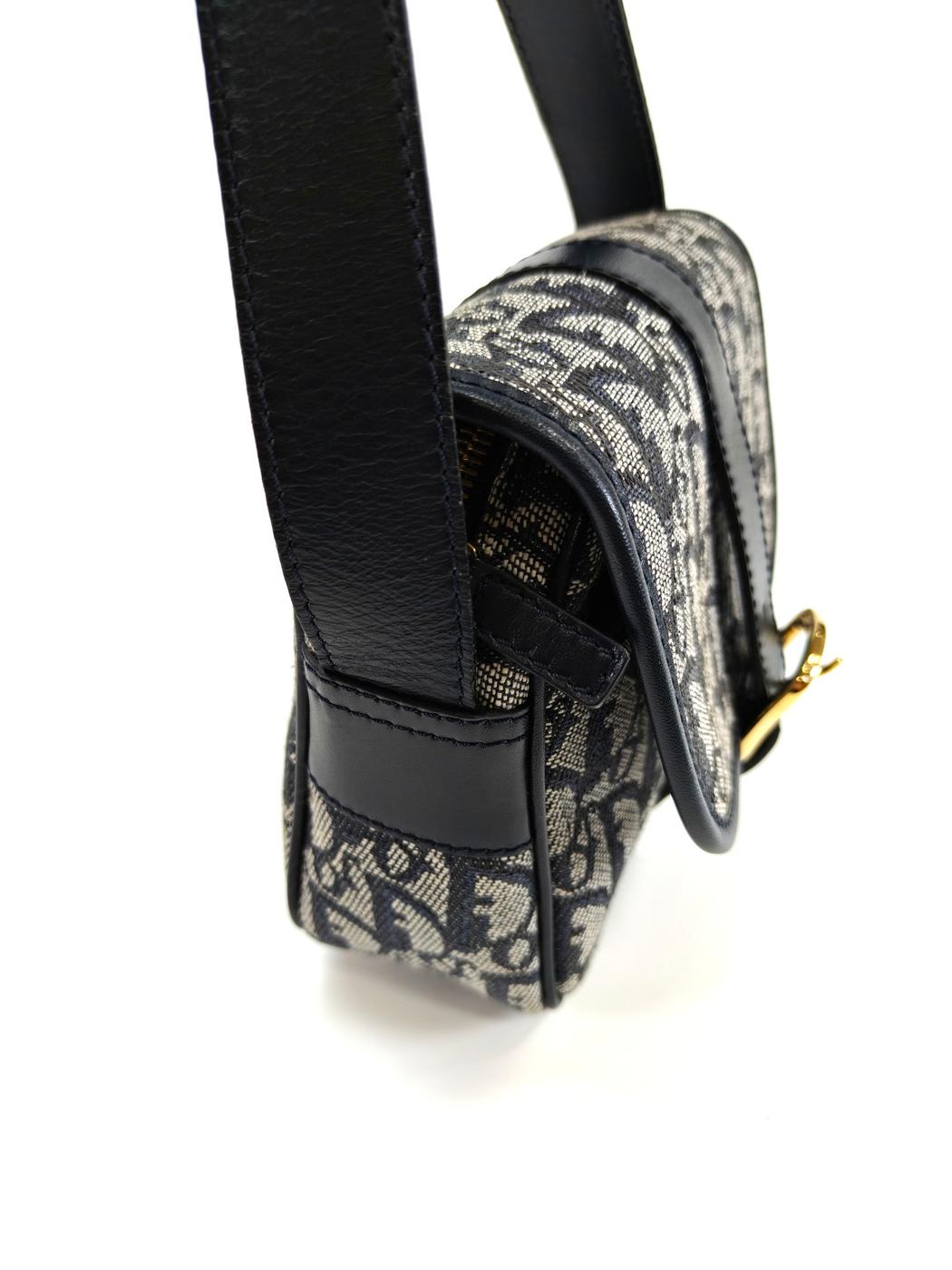 Dior ディオール ショルダーバッグ トロッター 総柄 レザー キャンバス ブラック 管理番号：10116