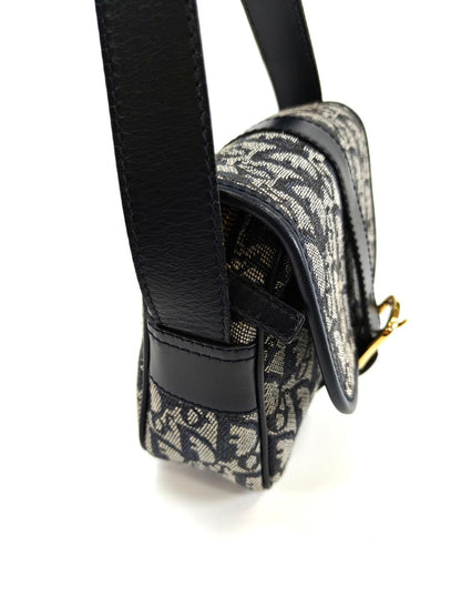 Dior ディオール ショルダーバッグ トロッター 総柄 レザー キャンバス ブラック 管理番号：10116