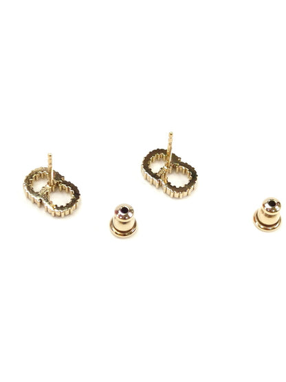 Dior クリスチャンディオール CLAIR D LUNE CDロゴ ラインストーン ピアス ゴールド 管理番号：10131