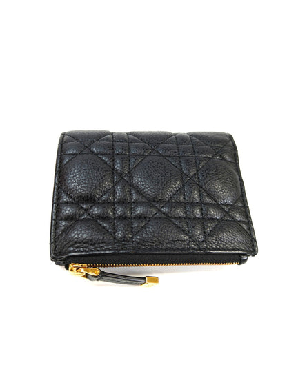 Christian Dior クリスチャンディオール カロ ダリア 2つ折り財布 コンパクトウォレット ブラック 管理番号：10135