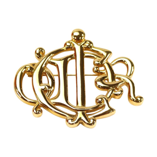 Christian Dior クリスチャン ディオール ブローチ エンブレム ロゴ ゴールド 管理番号：10172