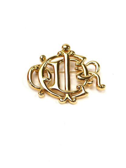 Christian Dior クリスチャン ディオール ブローチ エンブレム ロゴ ゴールド 管理番号：10172