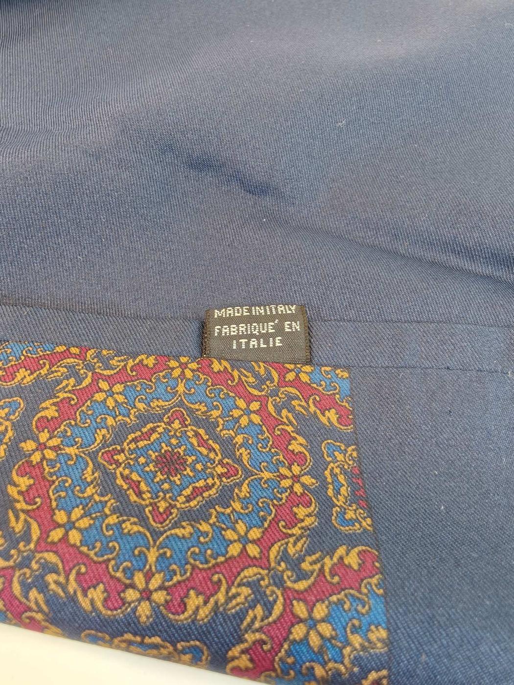 Christian Dior ディオール シルク スカーフ ネイビー 管理番号：10464