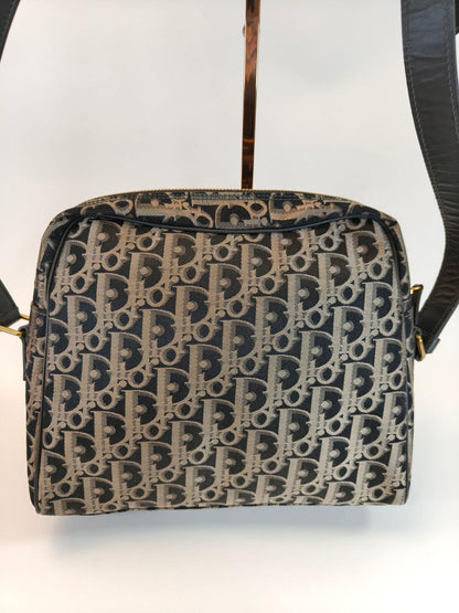Christian Dior Trotter 单肩包，黑色 x 米色，控制编号：10477