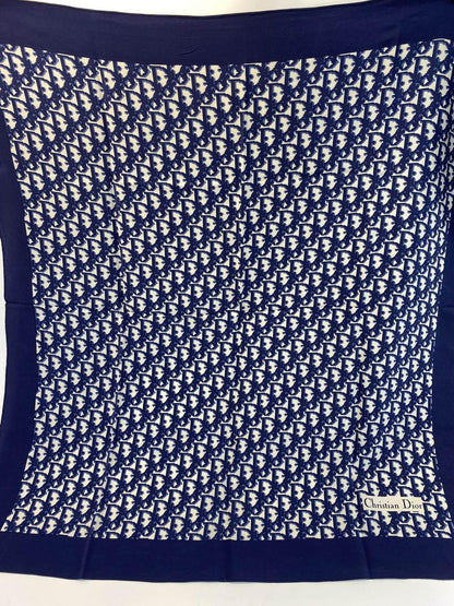 Christian Dior 迪奥 Oblique 印花丝巾 海军蓝 商品编号：10800