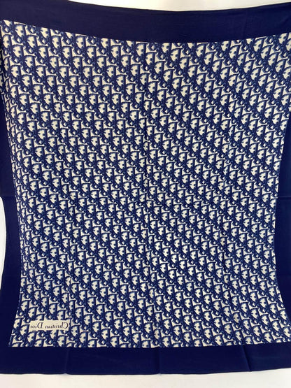 Christian Dior 迪奥 Oblique 印花丝巾 海军蓝 商品编号：10800