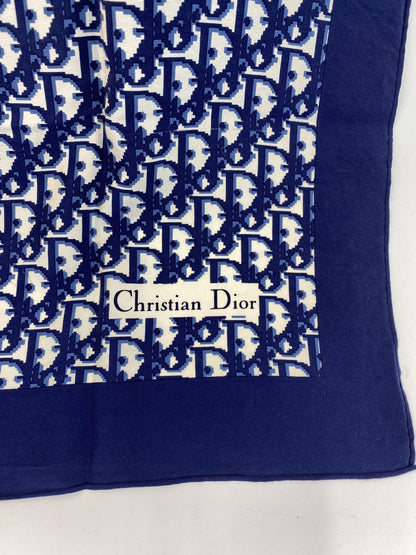 Christian Dior 迪奥 Oblique 印花丝巾 海军蓝 商品编号：10800