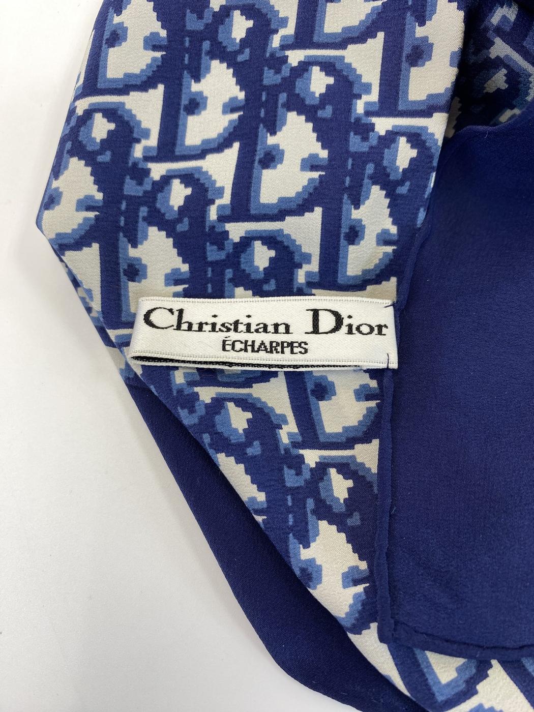 Christian Dior 迪奥 Oblique 印花丝巾 海军蓝 商品编号：10800