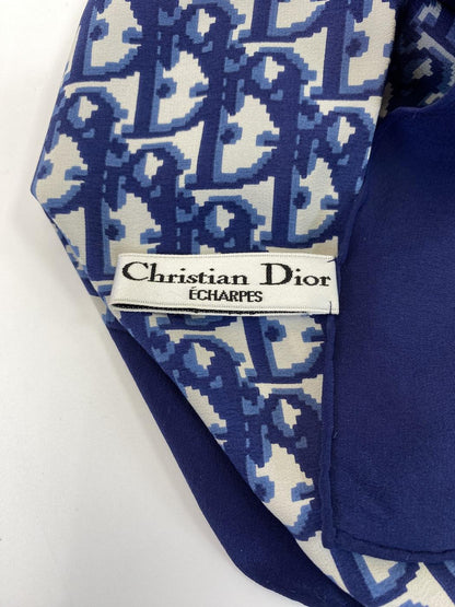 Christian Dior 迪奥 Oblique 印花丝巾 海军蓝 商品编号：10800