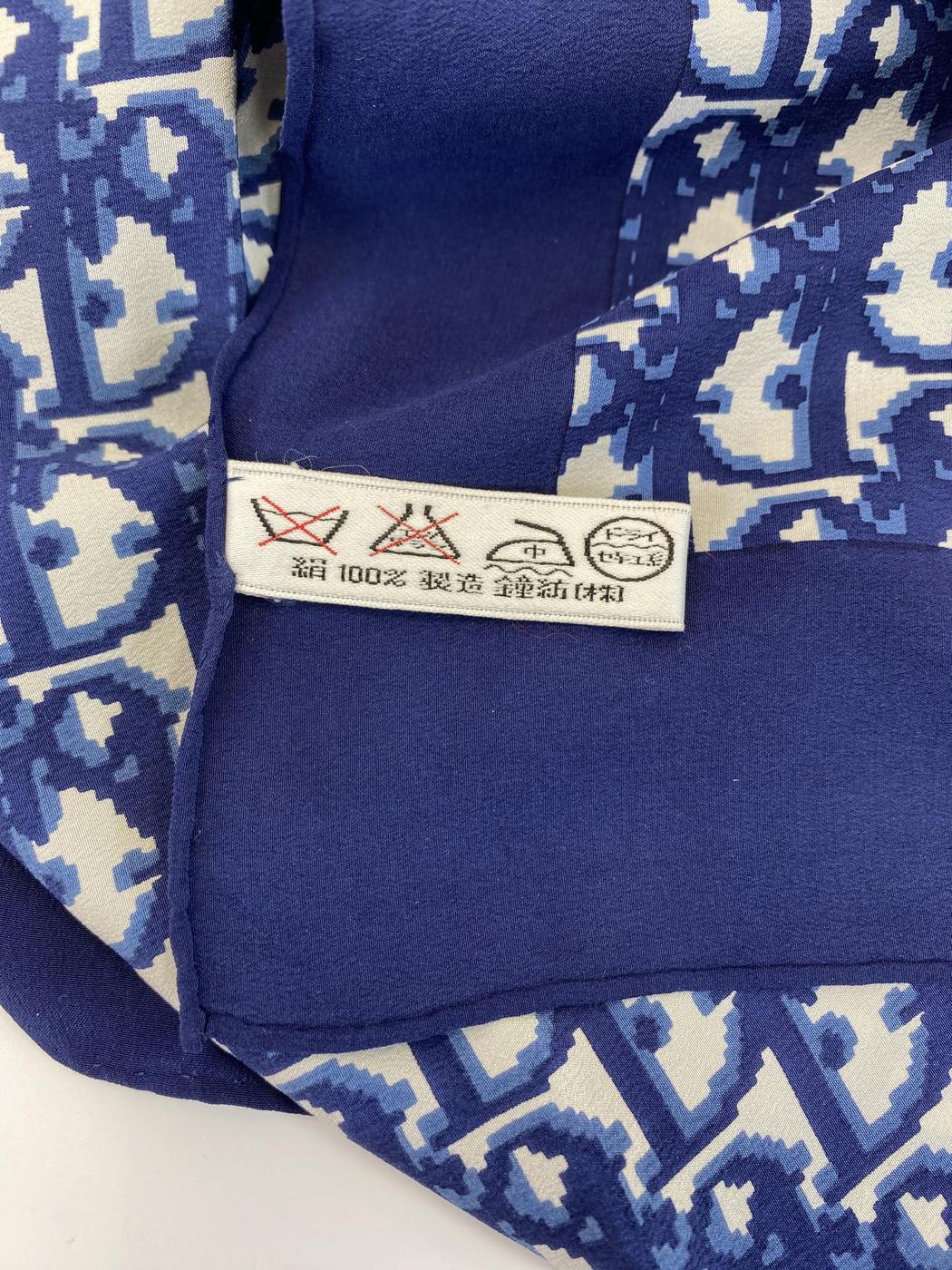 Christian Dior 迪奥 Oblique 印花丝巾 海军蓝 商品编号：10800