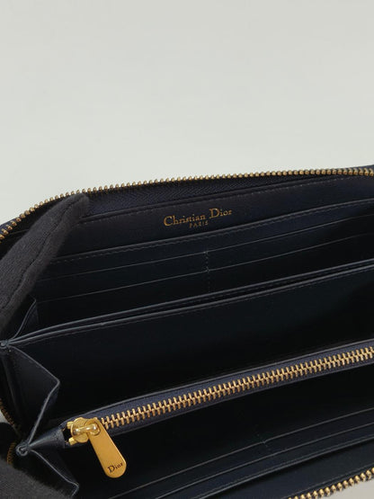 Dior 迪奥 Oblique 老花图案拉链长款钱包 海军蓝 型号：10896