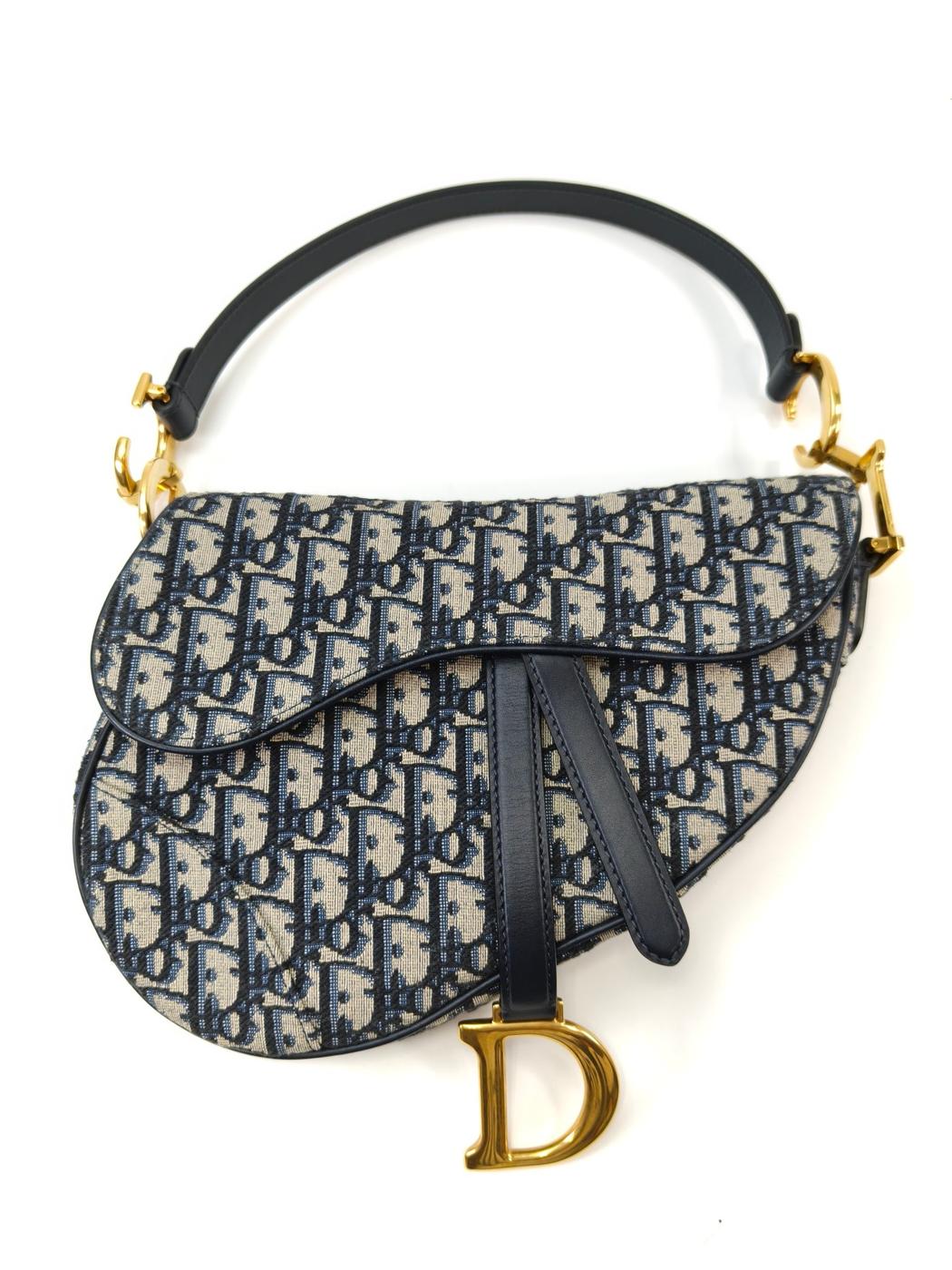 Dior ディオール トロッター サドルバッグ 2Way ショルダーバッグ ネイビー 管理番号：11048