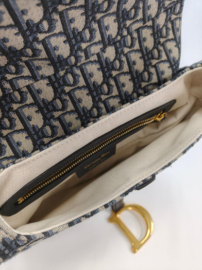 Dior ディオール トロッター サドルバッグ 2Way ショルダーバッグ ネイビー 管理番号：11048