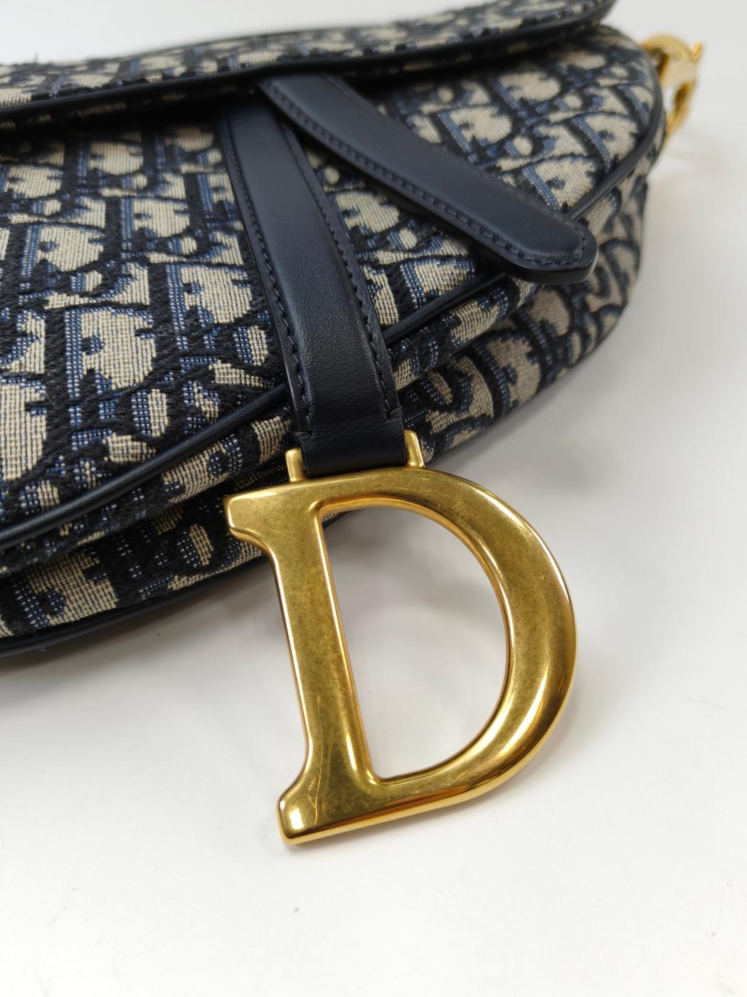Dior ディオール トロッター サドルバッグ 2Way ショルダーバッグ ネイビー 管理番号：11048
