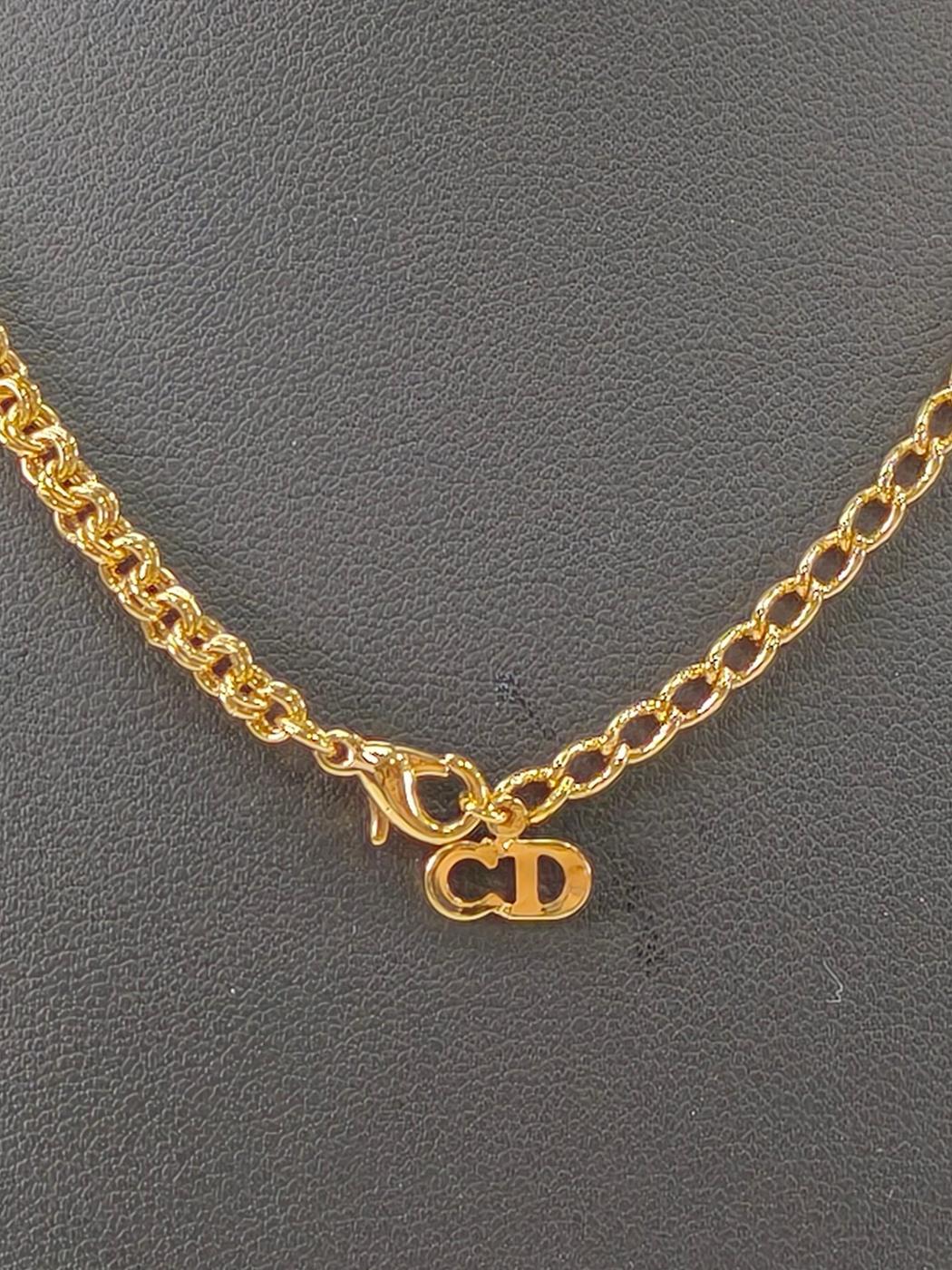 Christian Dior ディオール ラインストーン ネックレス ゴールド 管理番号：11093