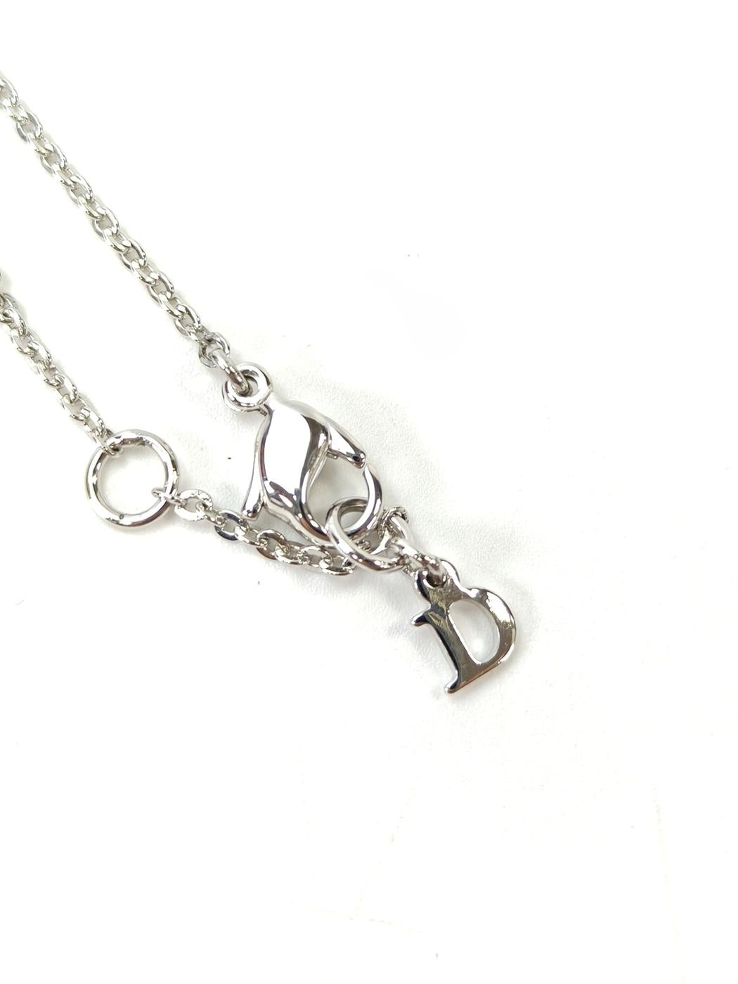 Christian Dior 迪奥 标志 吊坠 项链 银色 商品编号：11106
