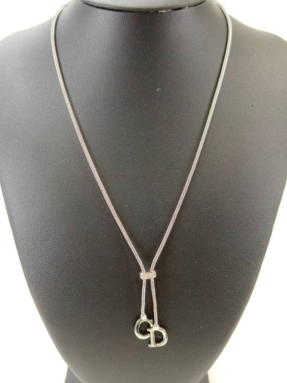 Christian Dior ディオール CDロゴ ループタイ ネックレス シルバー 管理番号：11111