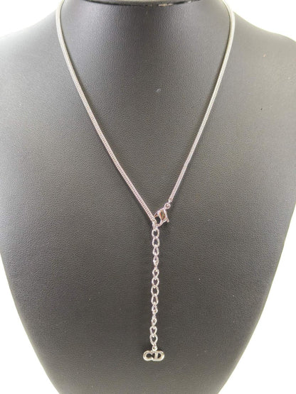 Christian Dior ディオール CDロゴ ループタイ ネックレス シルバー 管理番号：11111