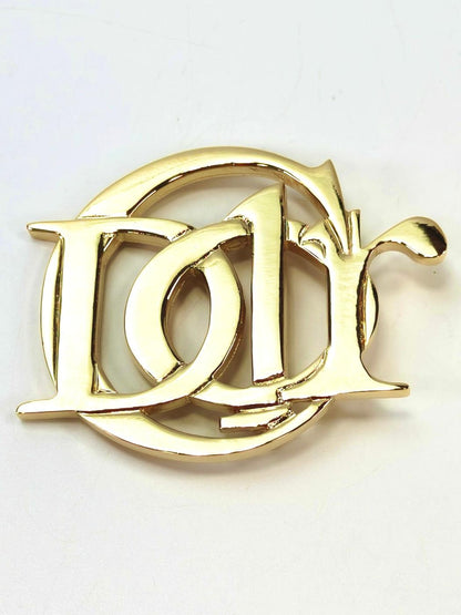 Christian Dior ディオール ロゴ ブローチ ゴールド 管理番号：11112