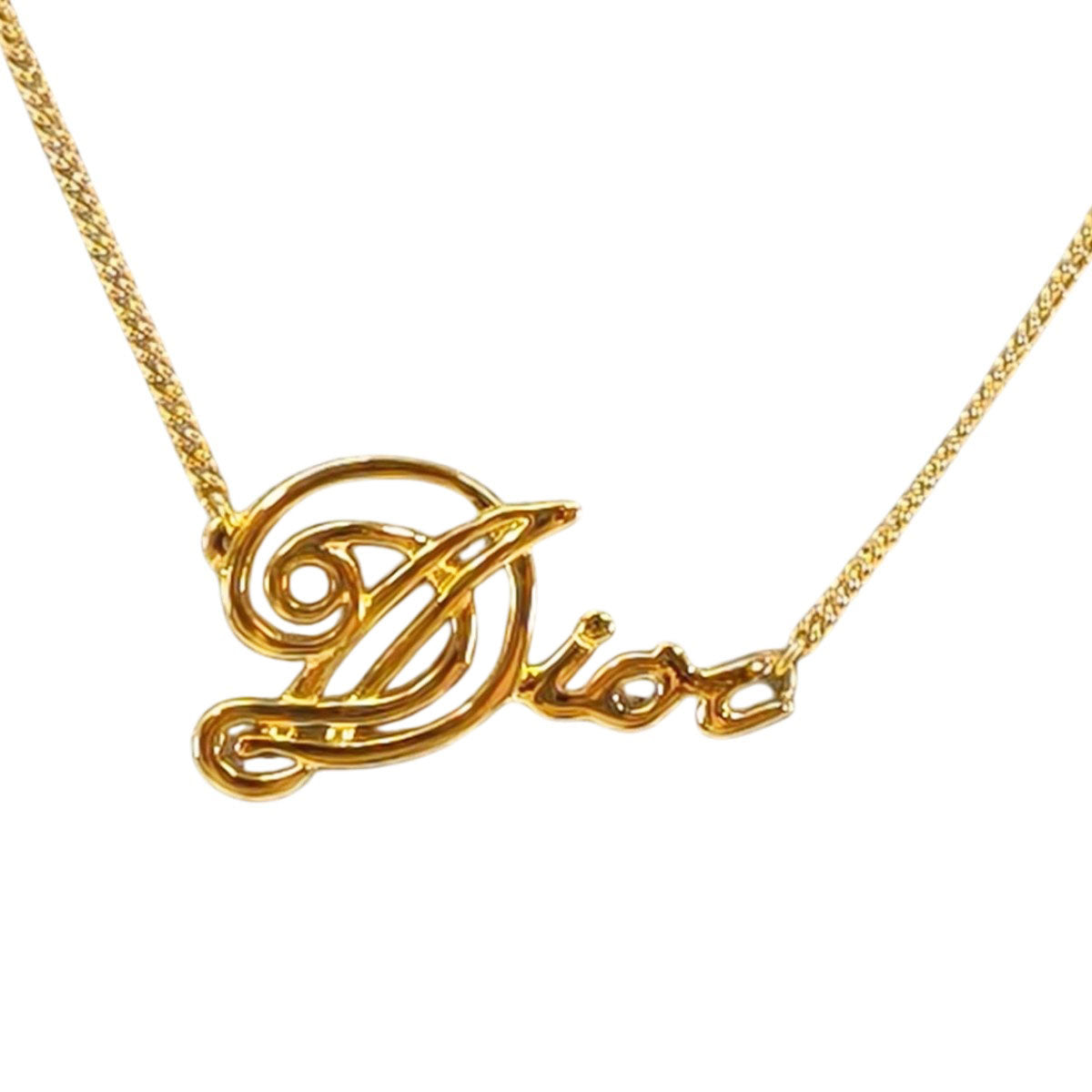 Christian Dior ディオール グラフィティ ロゴ ネックレス ゴールド 管理番号：11185