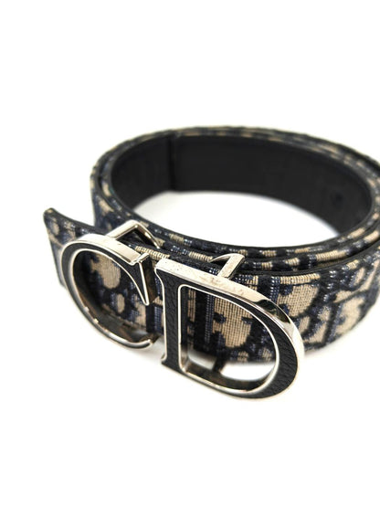 Dior ディオール オブリーク リバーシブル ベルト ネイビー×ブラック 90サイズ 管理番号：11273