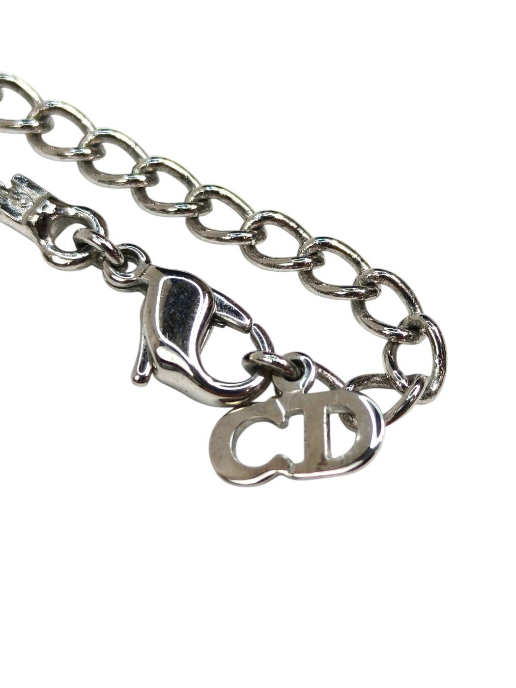 Christian Dior ディオール ロゴ ネックレス シルバー 管理番号：11340