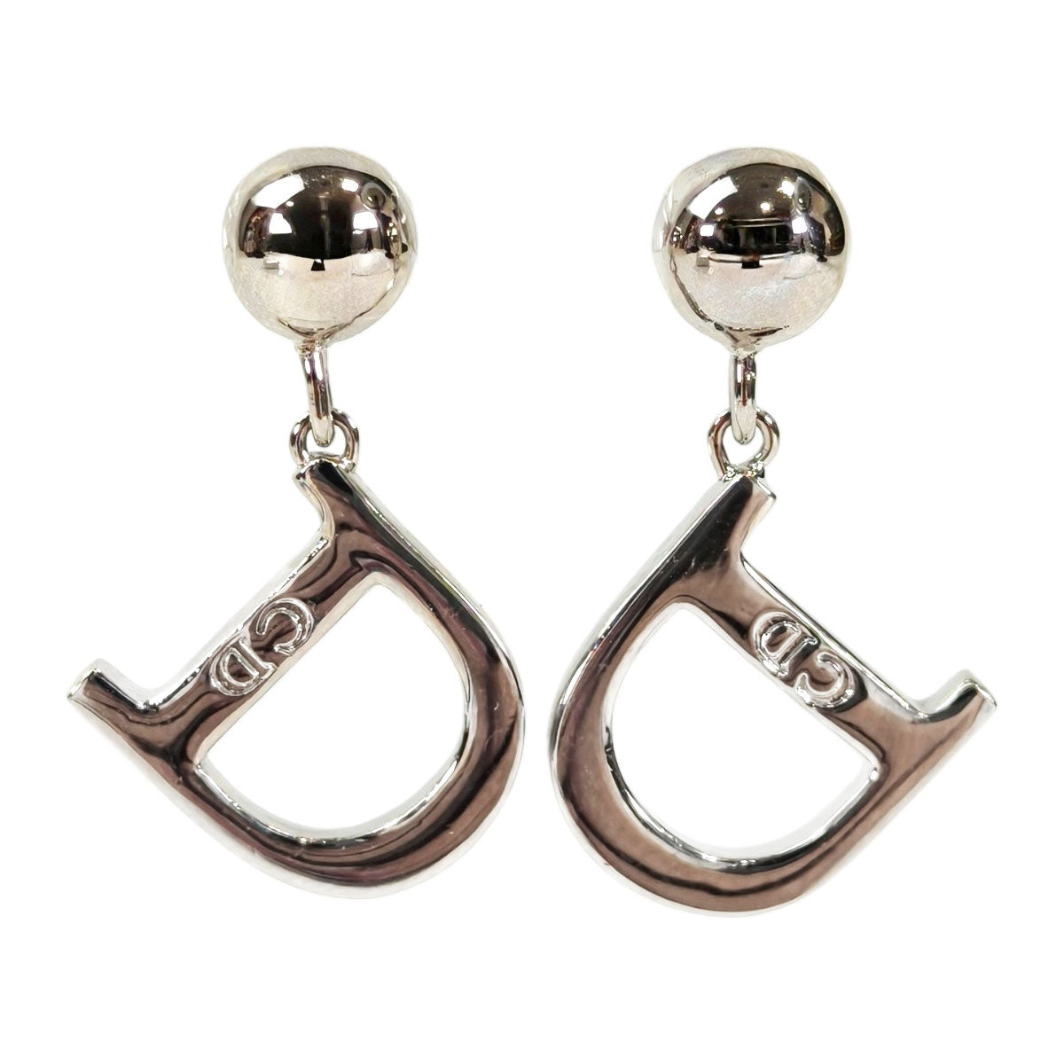 Christian Dior ディオール Dロゴ ピアス シルバー 管理番号：11342