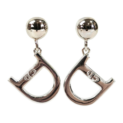 Christian Dior ディオール Dロゴ ピアス シルバー 管理番号：11342