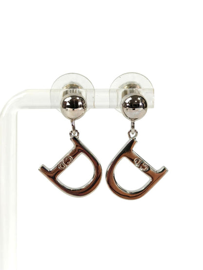 Christian Dior ディオール Dロゴ ピアス シルバー 管理番号：11342