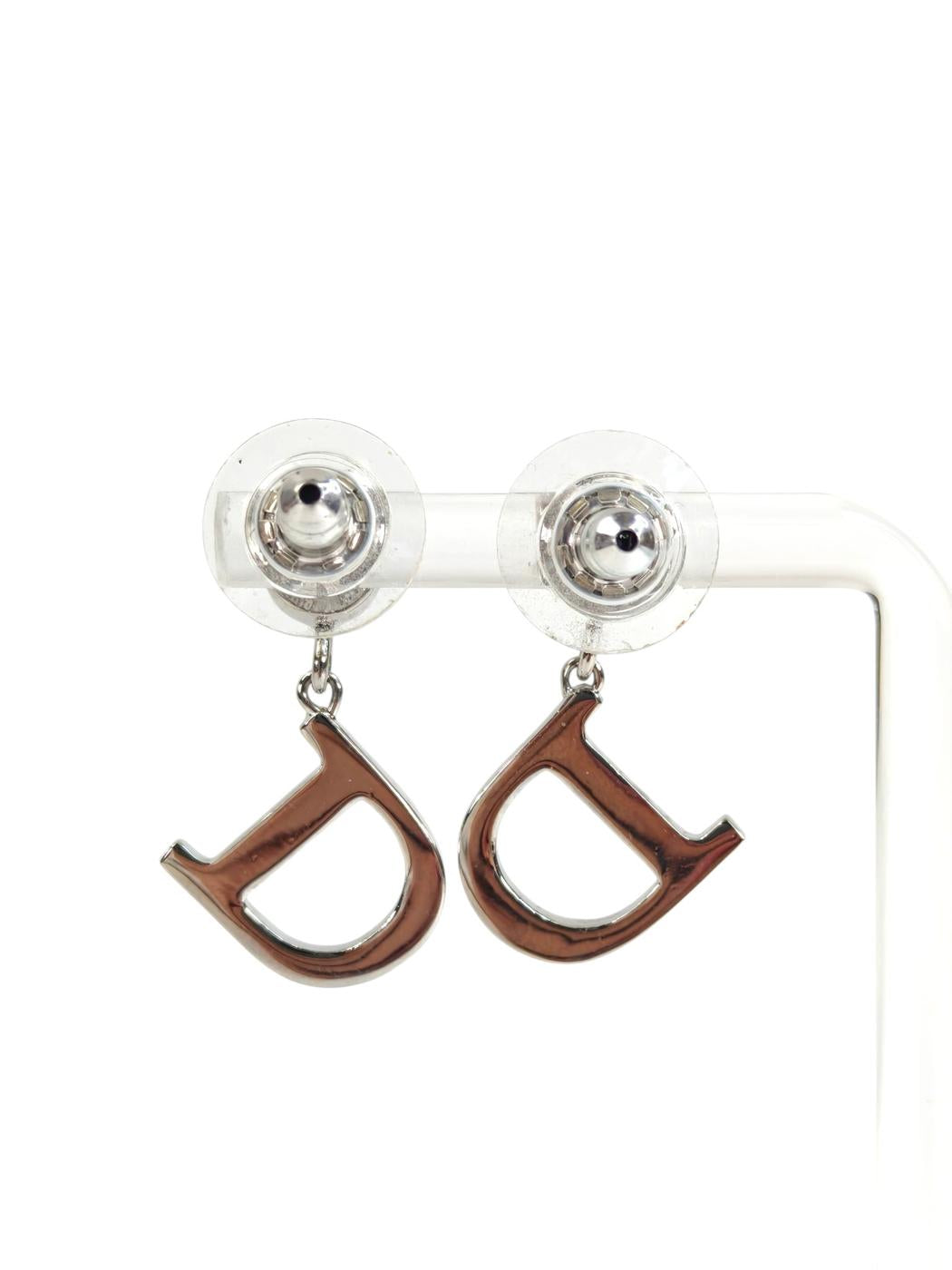 Christian Dior ディオール Dロゴ ピアス シルバー 管理番号：11342